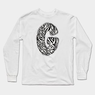 Zebra Letter G Long Sleeve T-Shirt